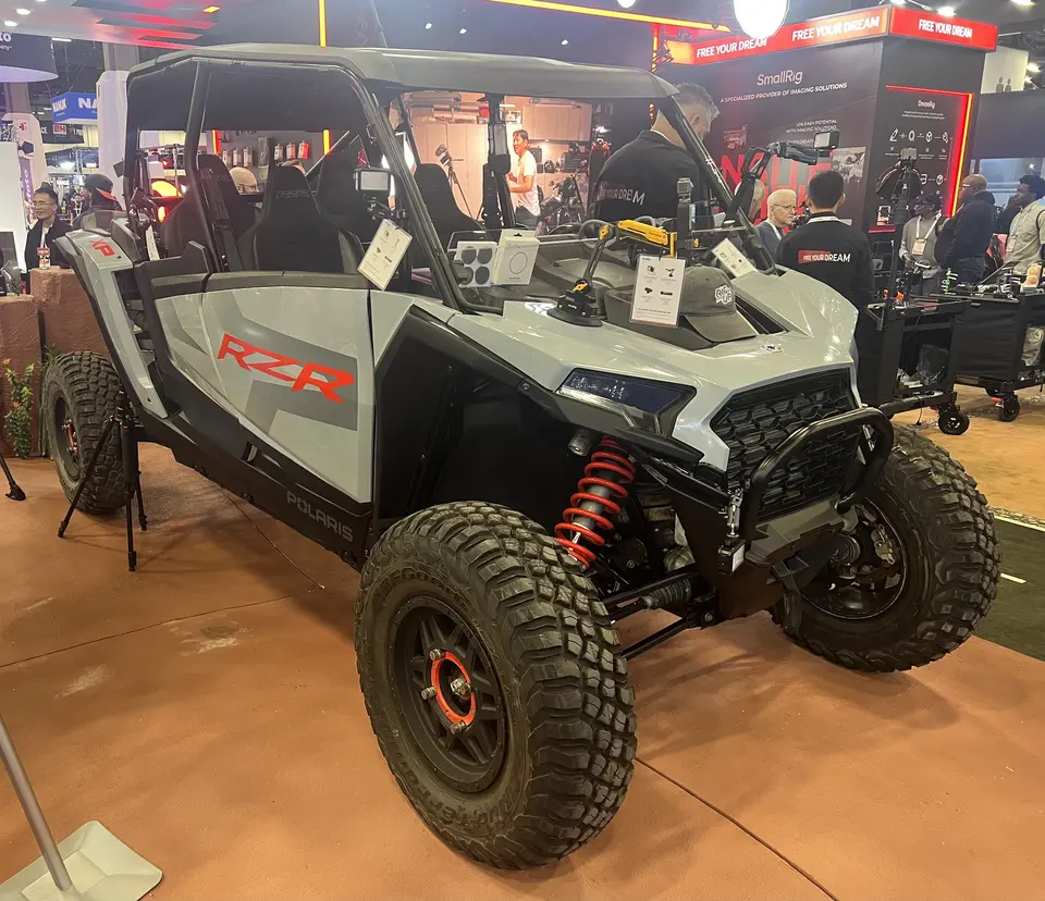 Gray and green Polaris RZR XP 4 1000 Premium side-by-side